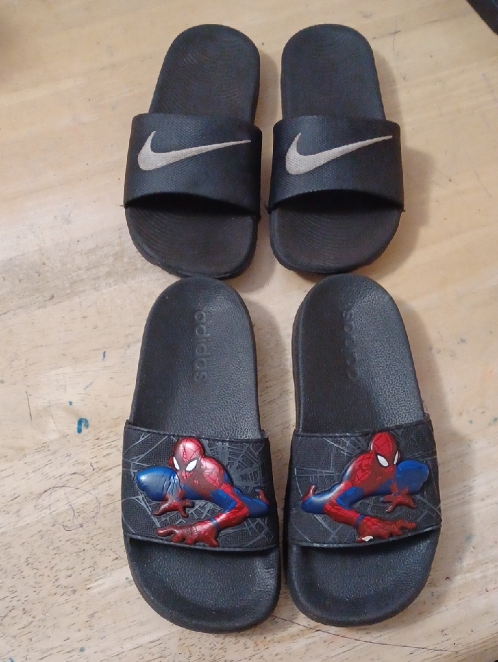 Bundle Of Adidas And Nike Kids Sandals Slides Size 1